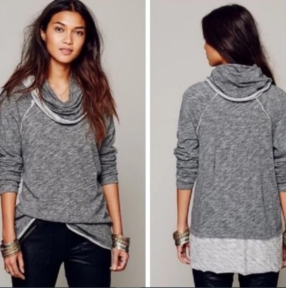 Free People FP Beach Cowl Neck Cocoon Pullover Top